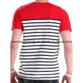 Stripe avec T-shirt en jersey de coton / spandex pour homme